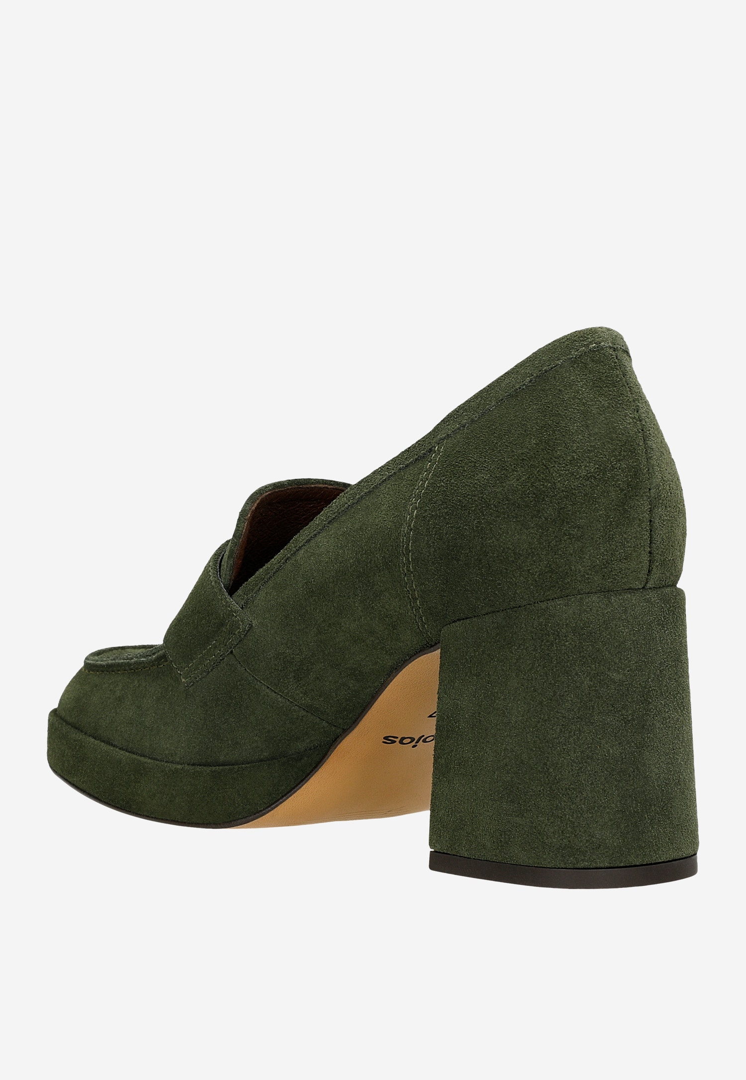 Zielone mokasyny damskie na słupku