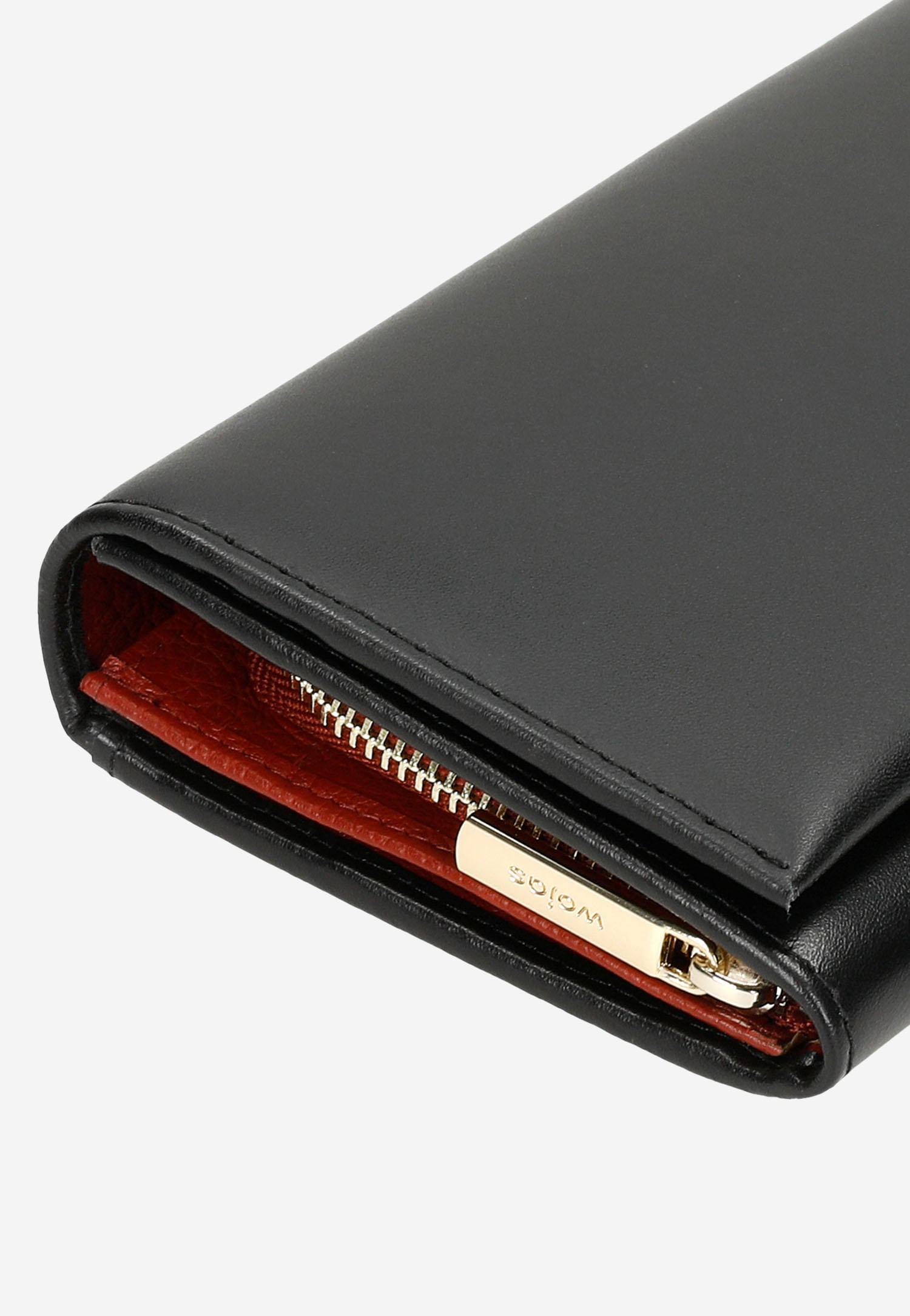 Czarny portfel damski PREMIUM z gładkiej skóry licowej