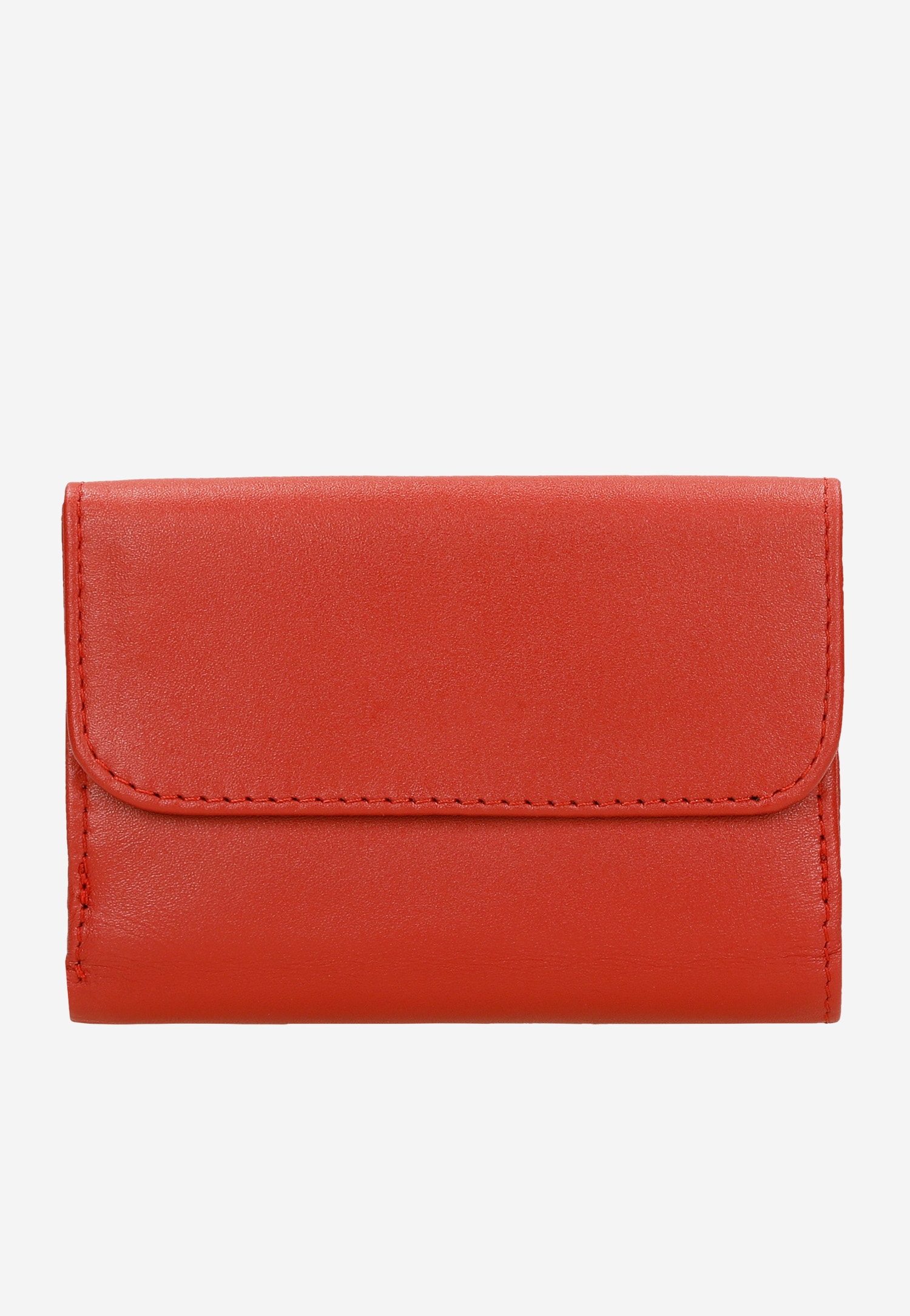 Mały czerwony portfel damski ze skóry licowej