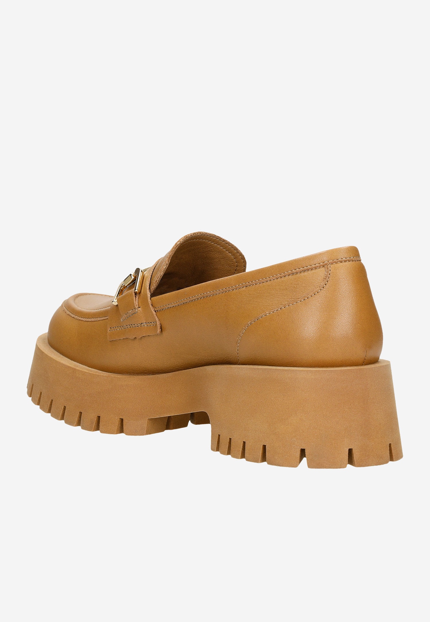 Czarne mokasyny damskie z metalową ozdobą horsebit