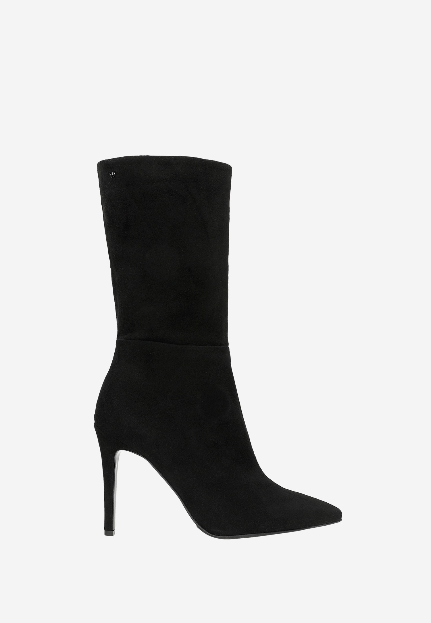 Czarne welurowe botki na szpilce