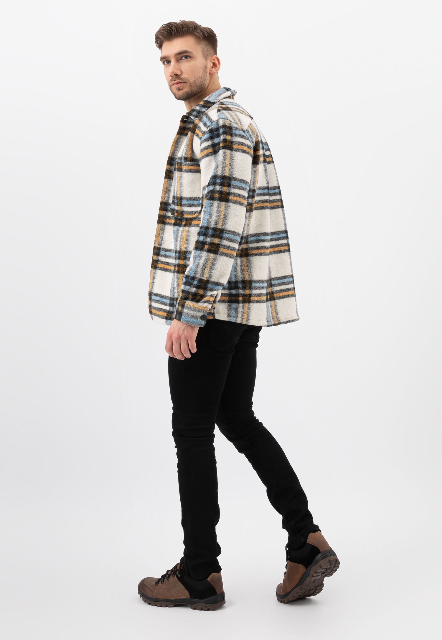 Czarno-granatowe półbuty trekkingowe męskie