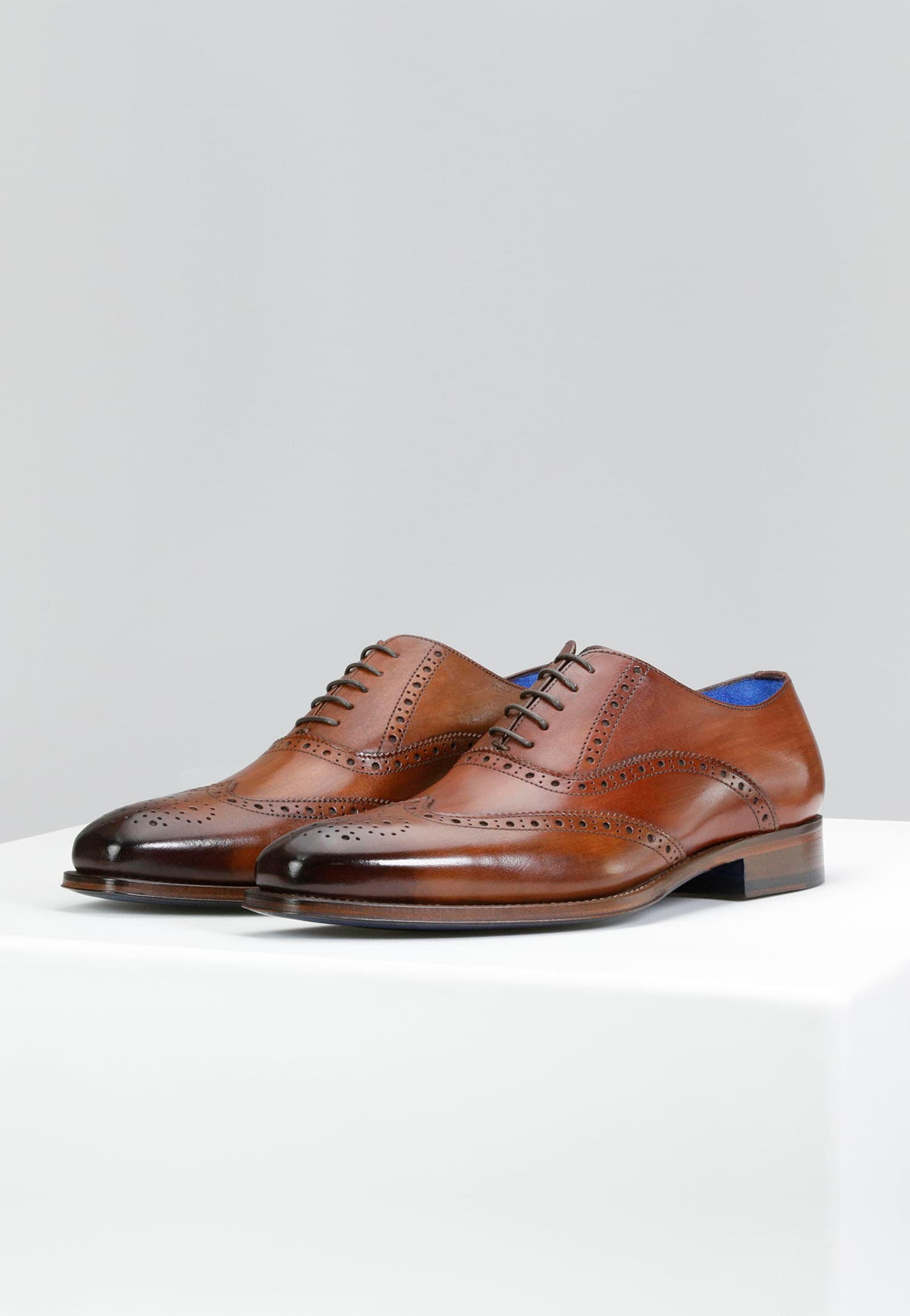 Oxfordy męskie PREMIUM w kolorze jasnego brązu