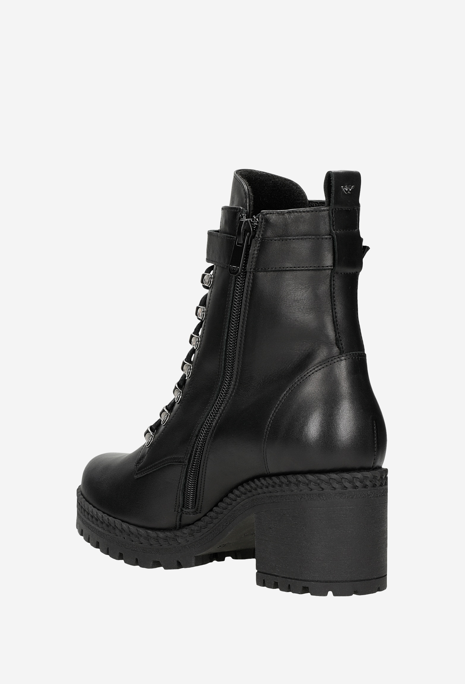 Czarne ocieplane bikery damskie na słupku