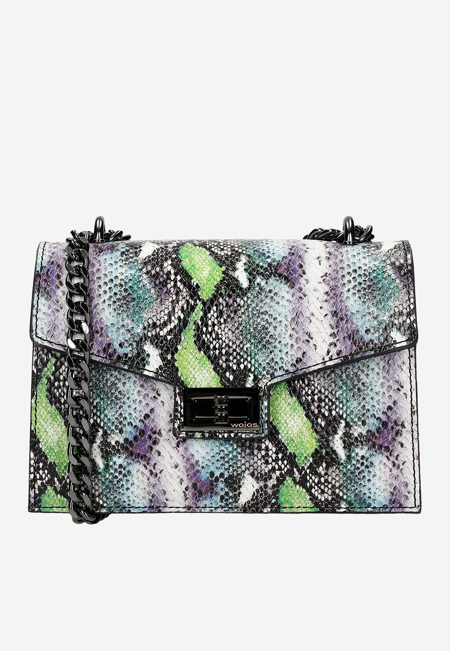 Wizytowa torebka damska z kolorowym zwierzęcym motywem