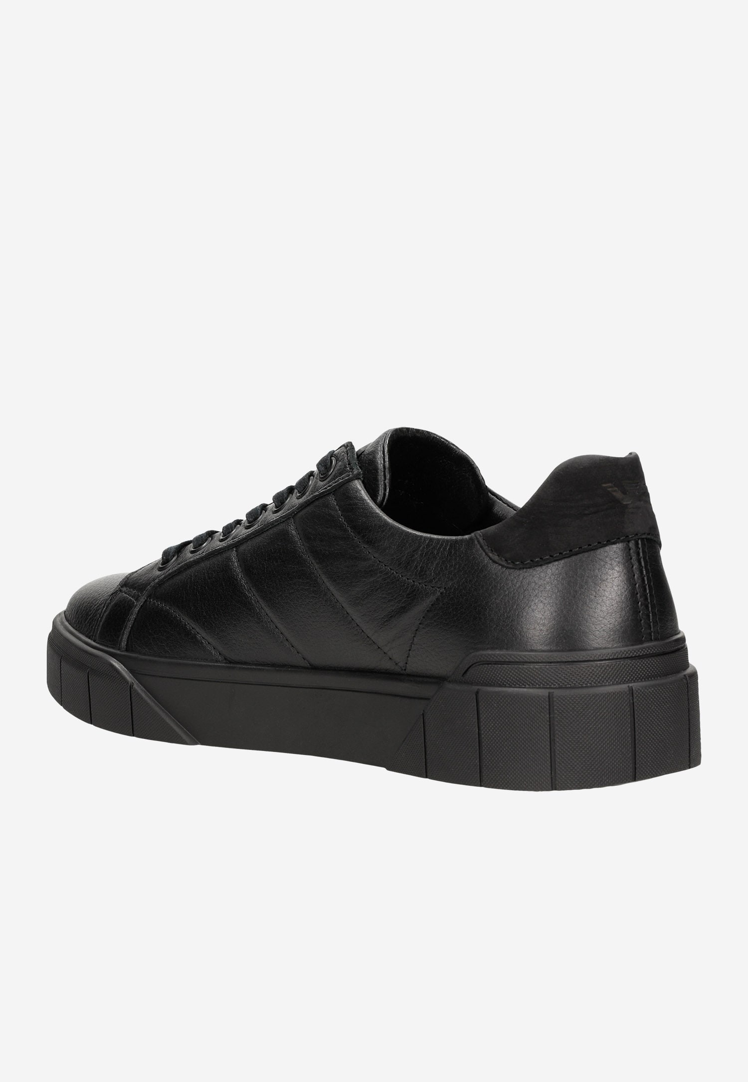 Czarne trampki męskie ze skóry licowej