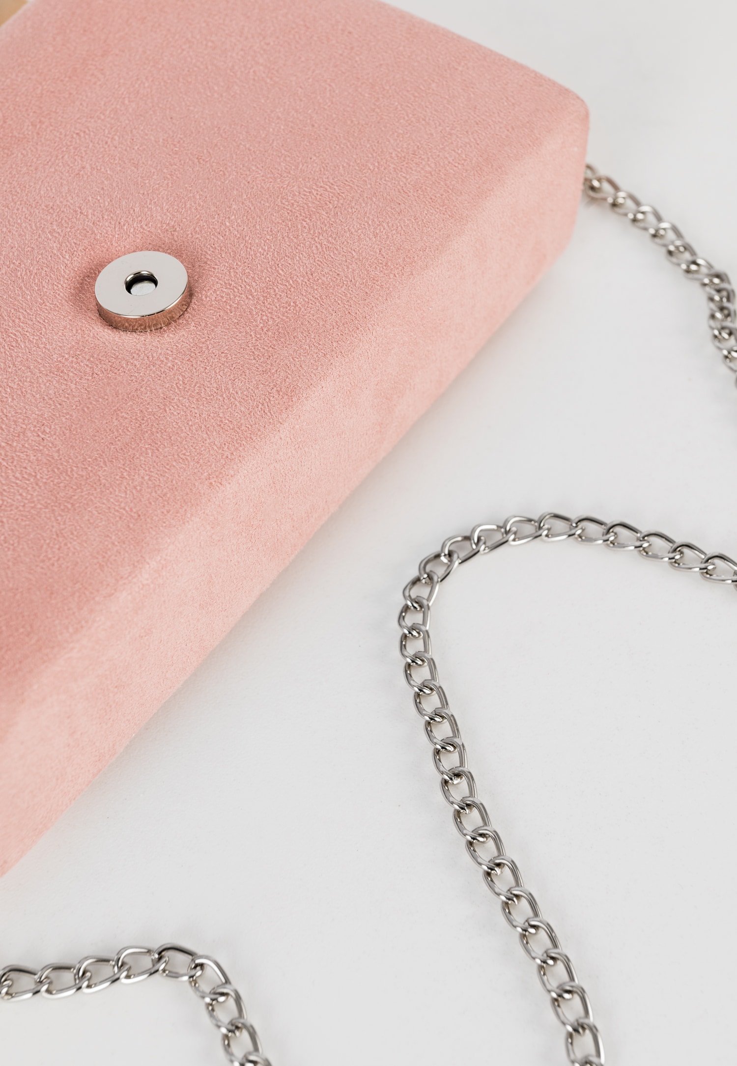 WJS różowa kopertówka damska ze srebrnymi elementami