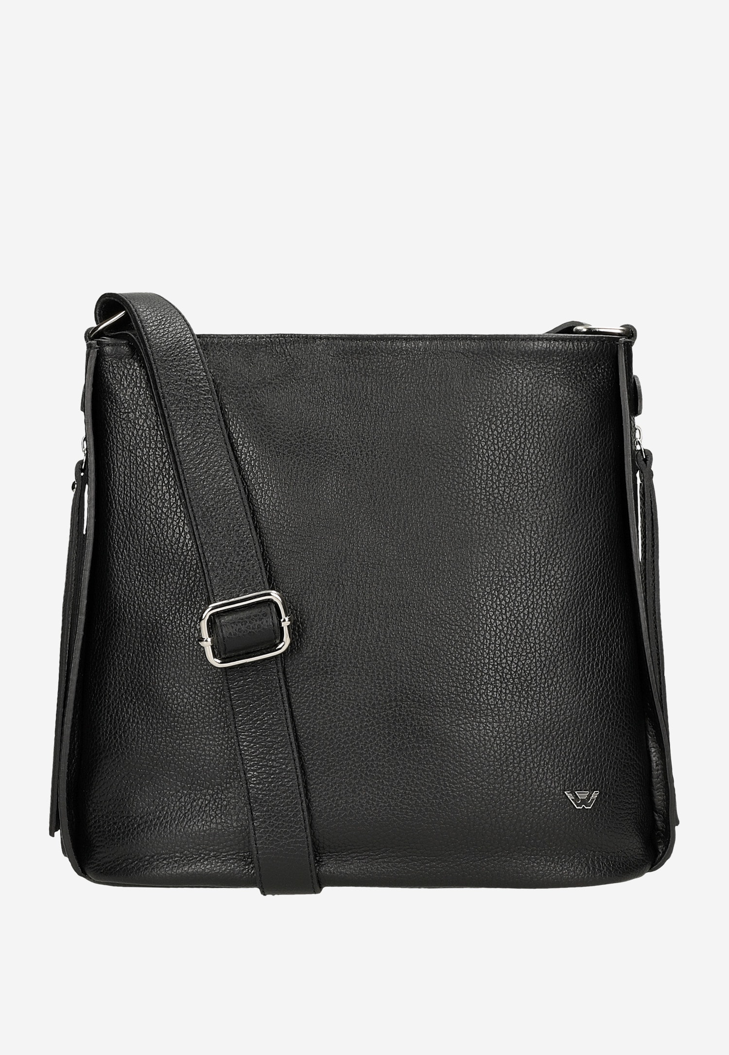 Beżowa skórzana torebka damska crossbody