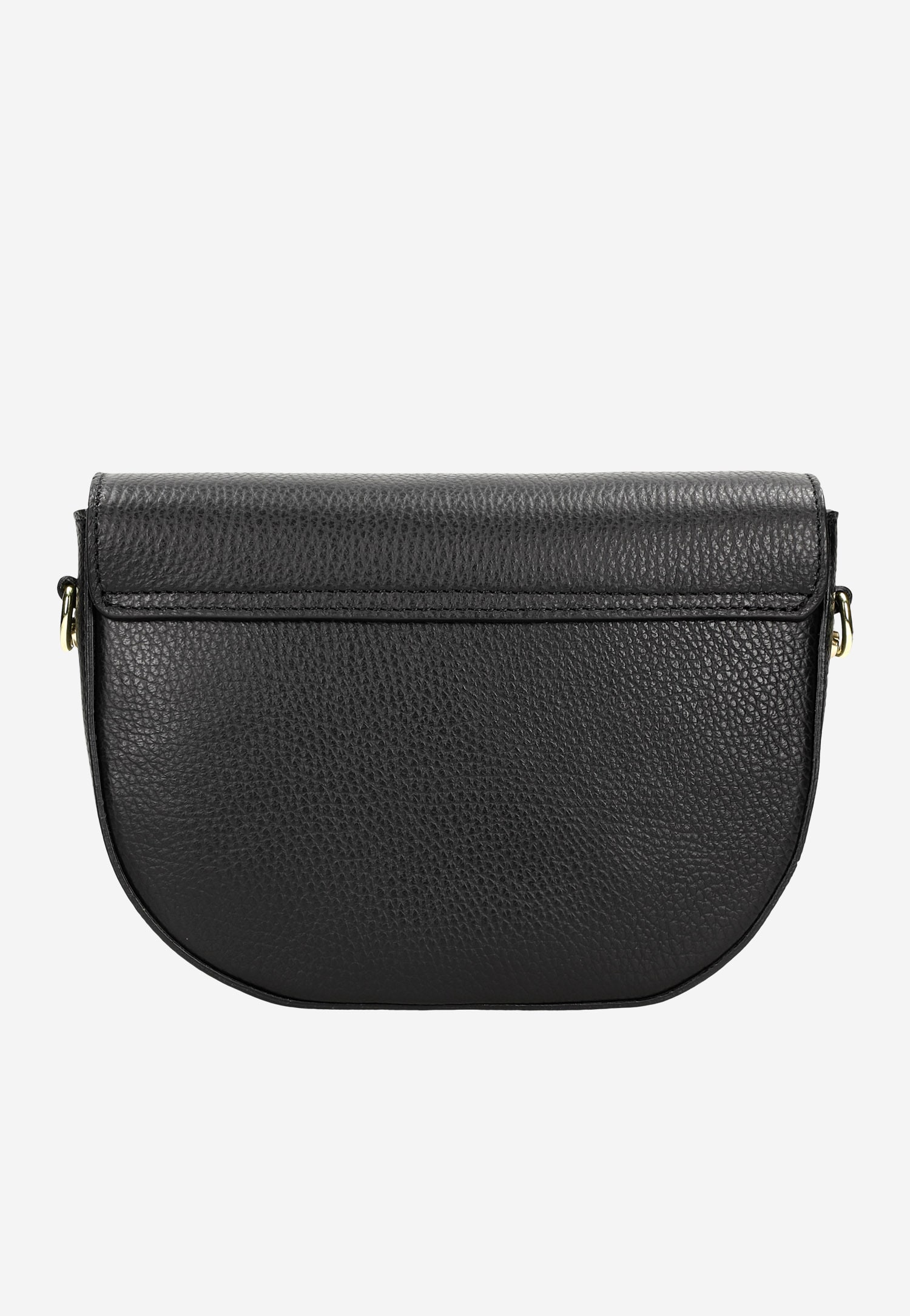 Czarna niewielka torebka damska ze złotym zapięciem