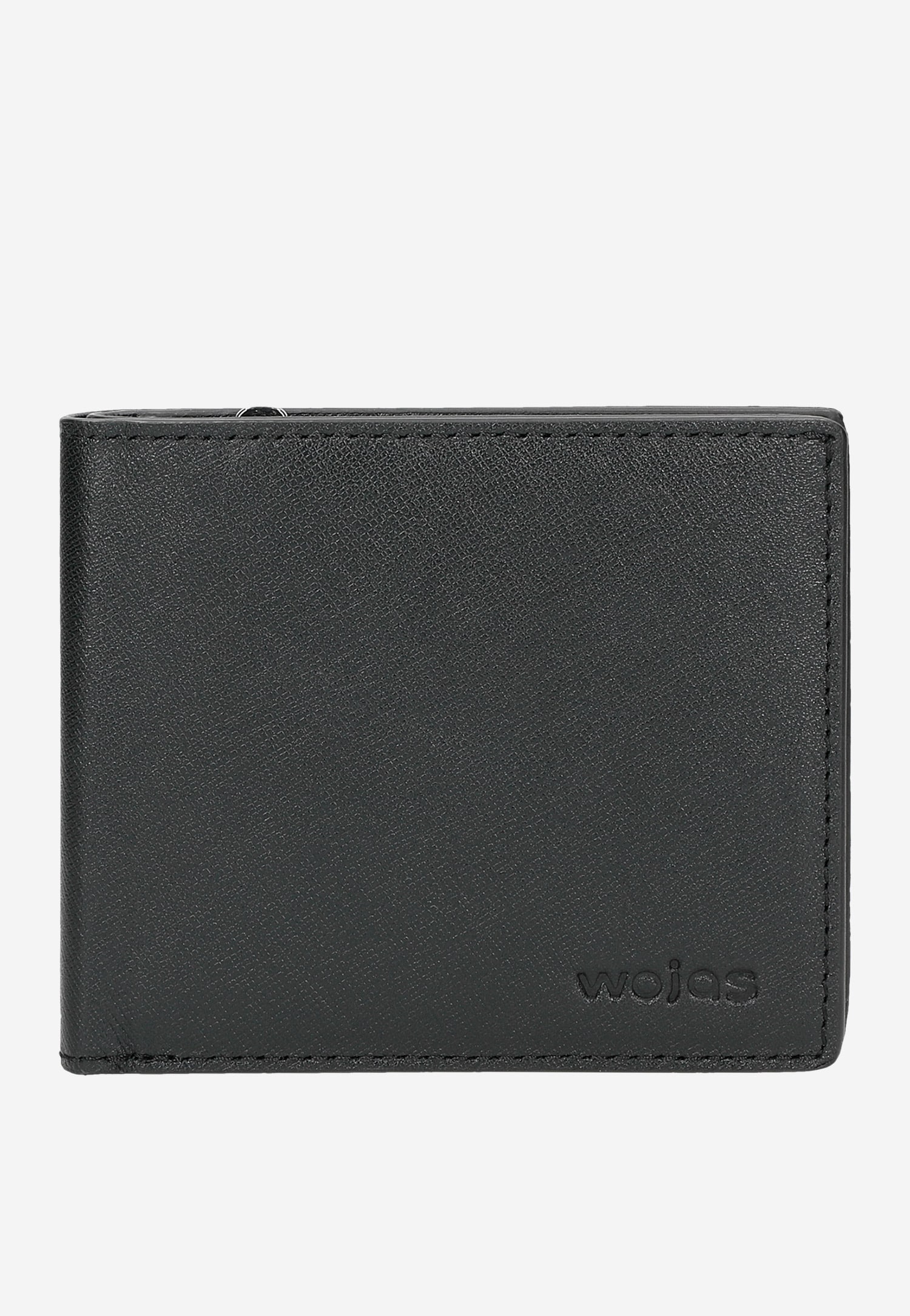 Klasyczny czarny portfel męski ze skóry licowej