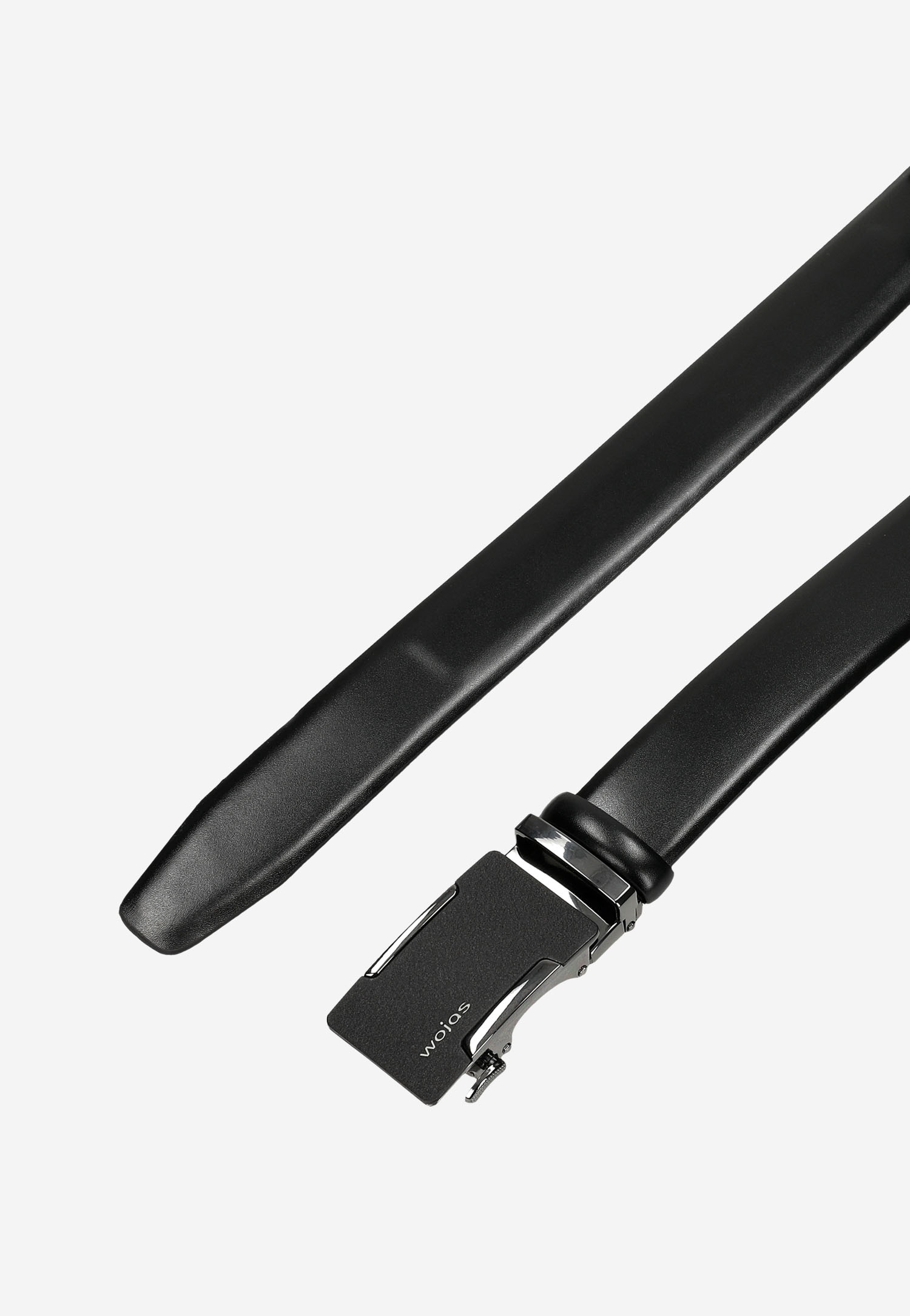 Czarny pasek męski z pełną klamrą