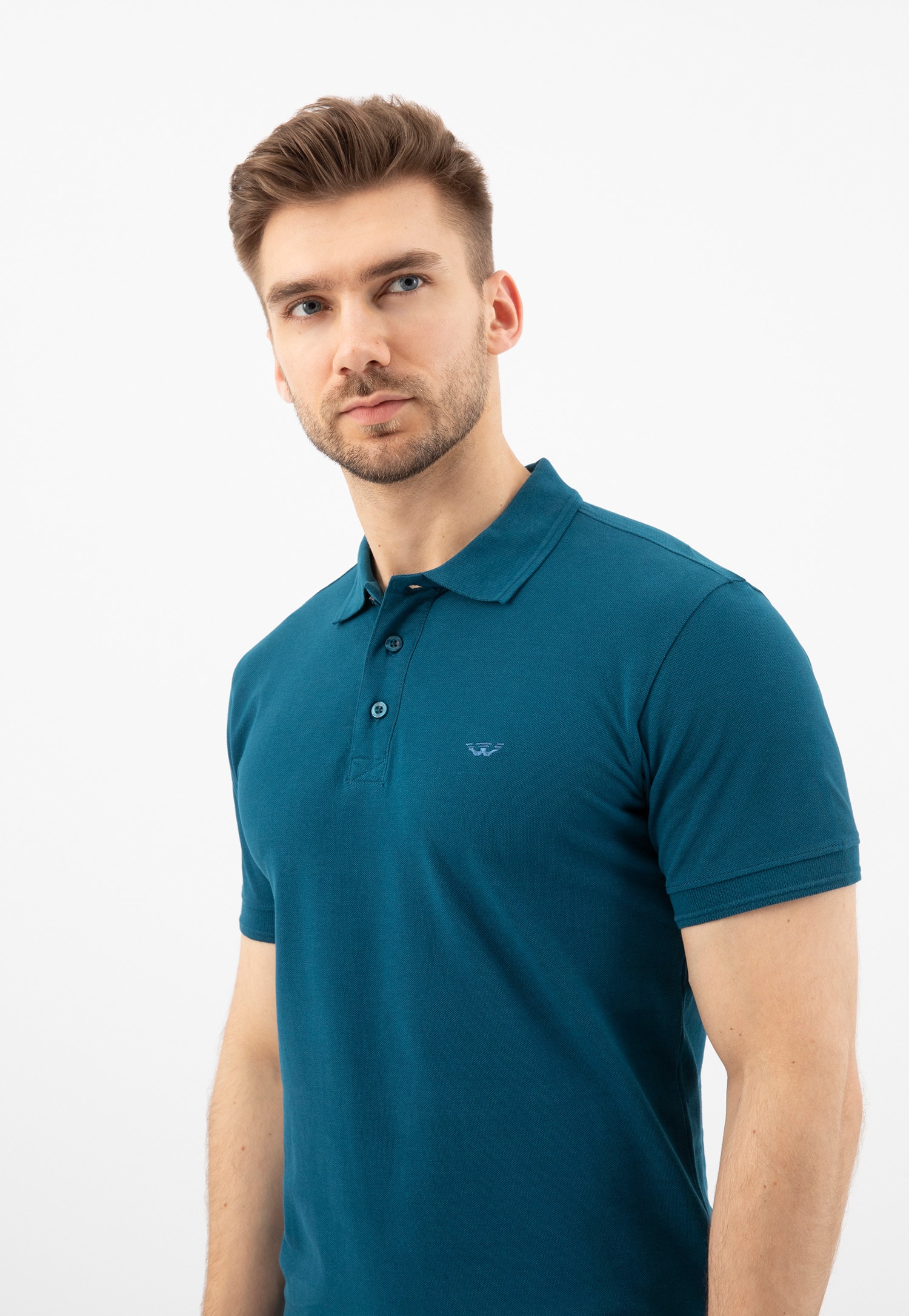 Czerwona koszulka męska polo z haftowanym logo