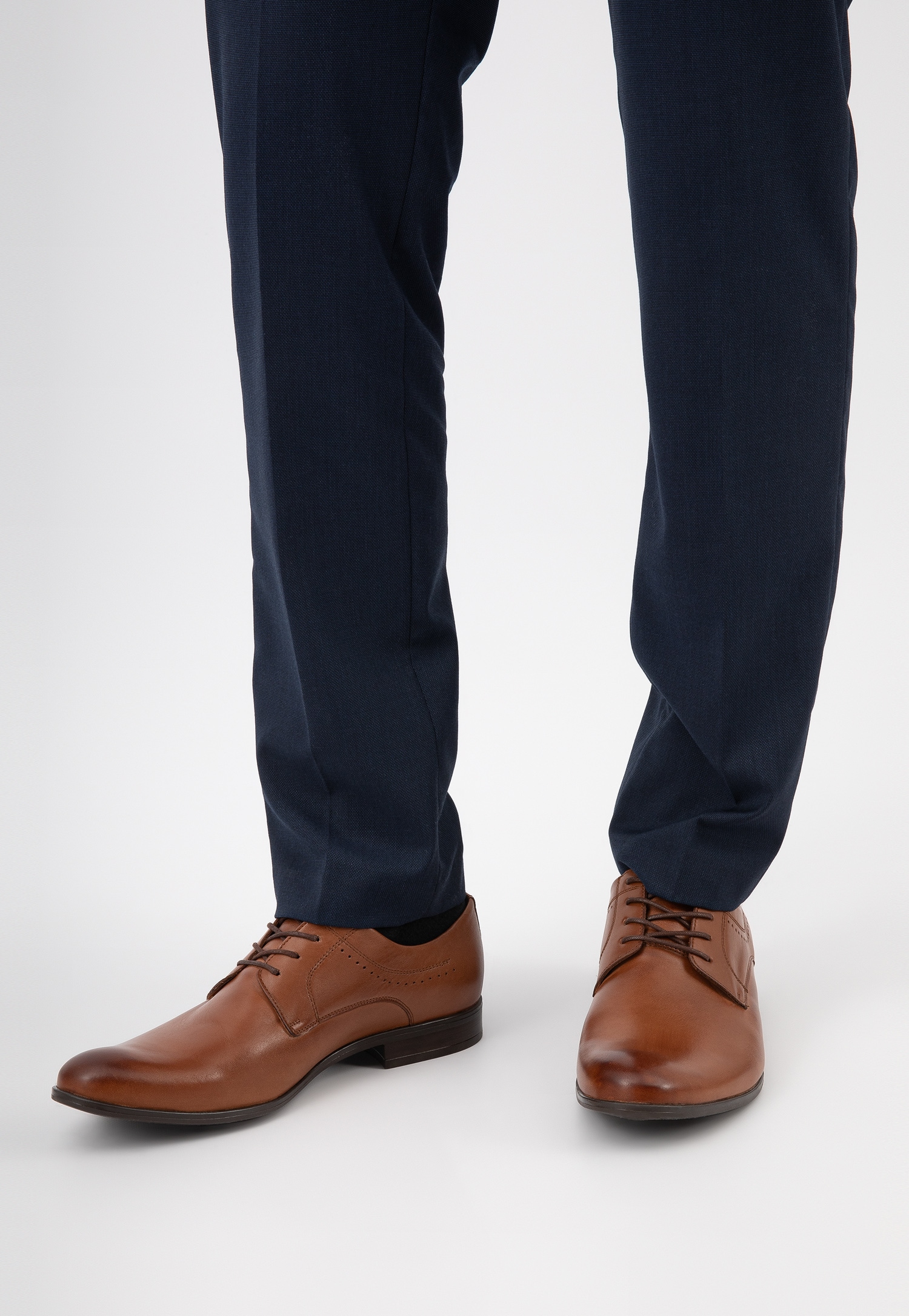 Brązowe skórzane półbuty męskie