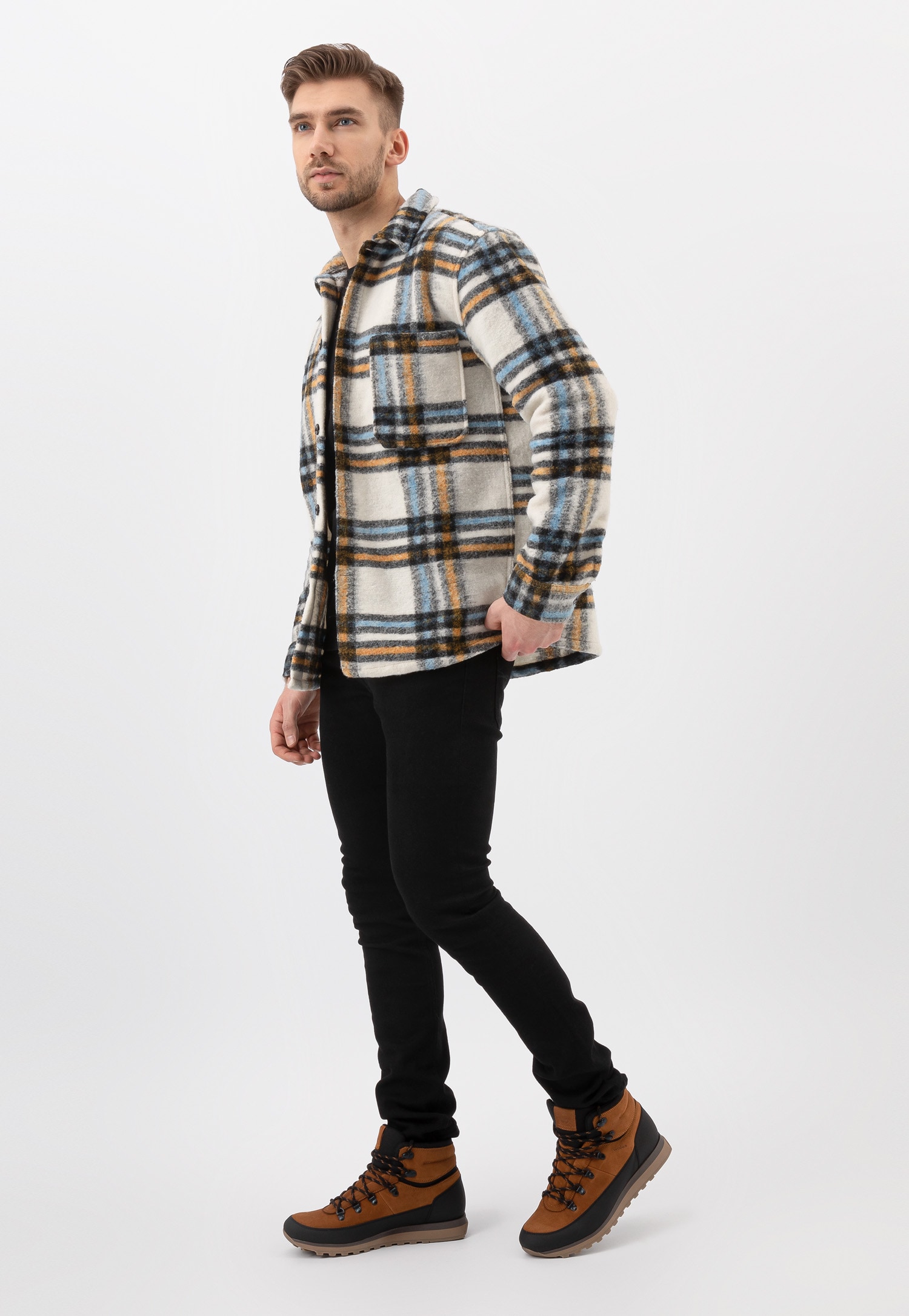 Czarne zimowe buty trekkingowe męskie