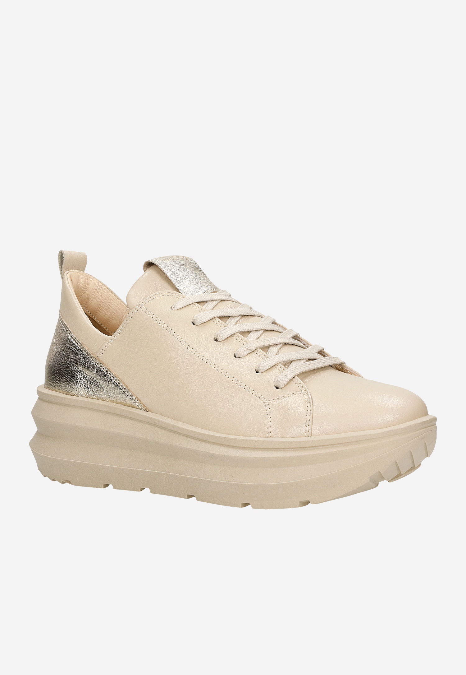 Białe sneakersy damskie ze srebrnymi wstawkami