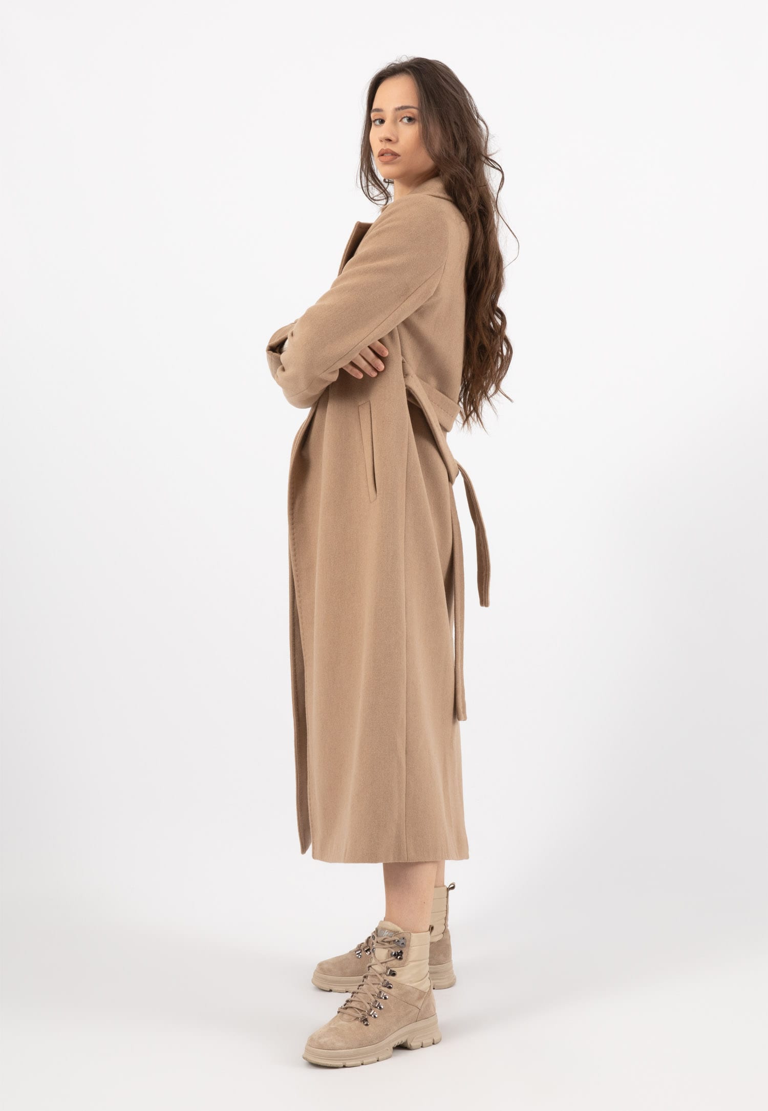 RELAKS płaszcz damski beżowy