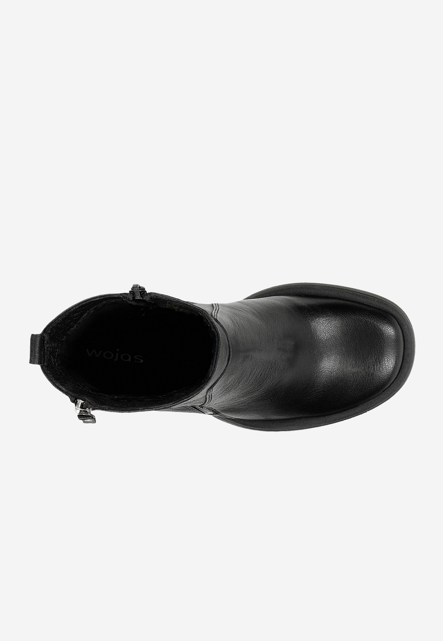 Czarne botki damskie z zamkiem na cholewce