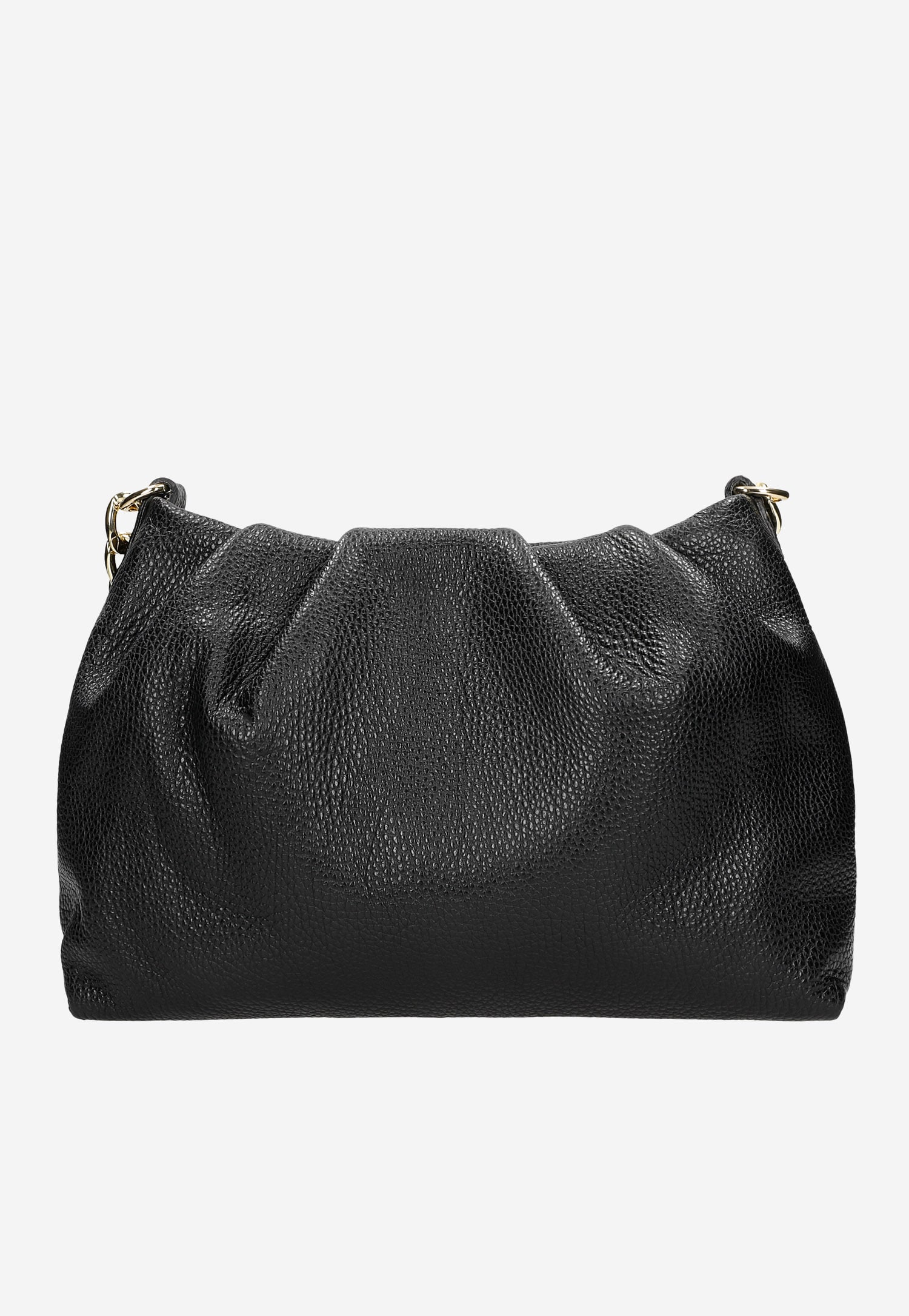 Bezowa skórzana torebka damska ze złotym łańcuchem