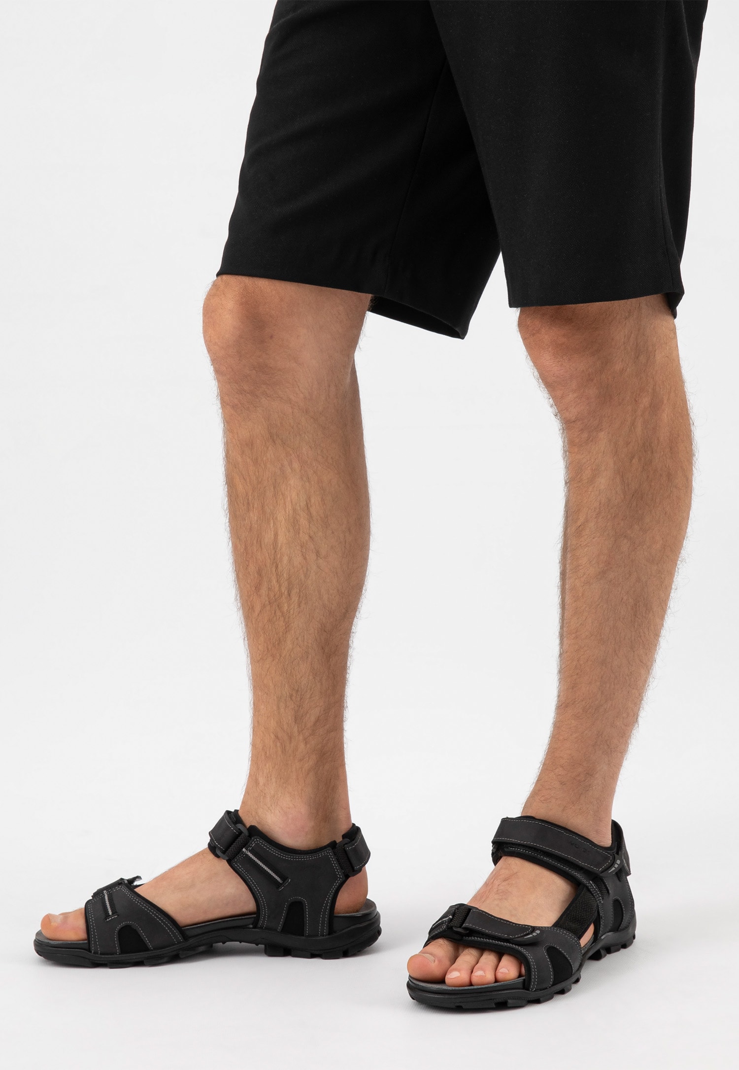 Czarne męskie sandały