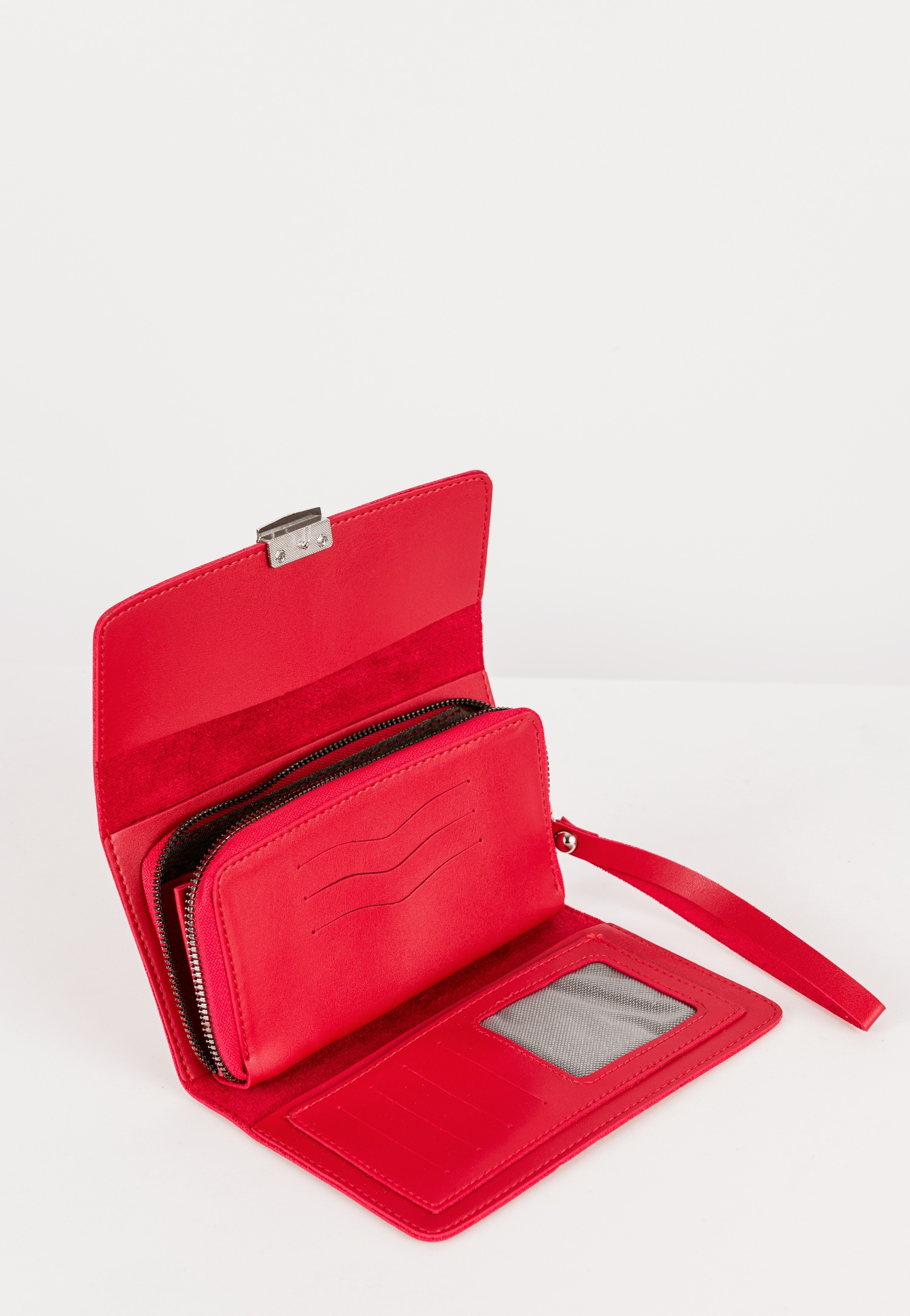 WJS duży portfel damski w kolorze czerwonym