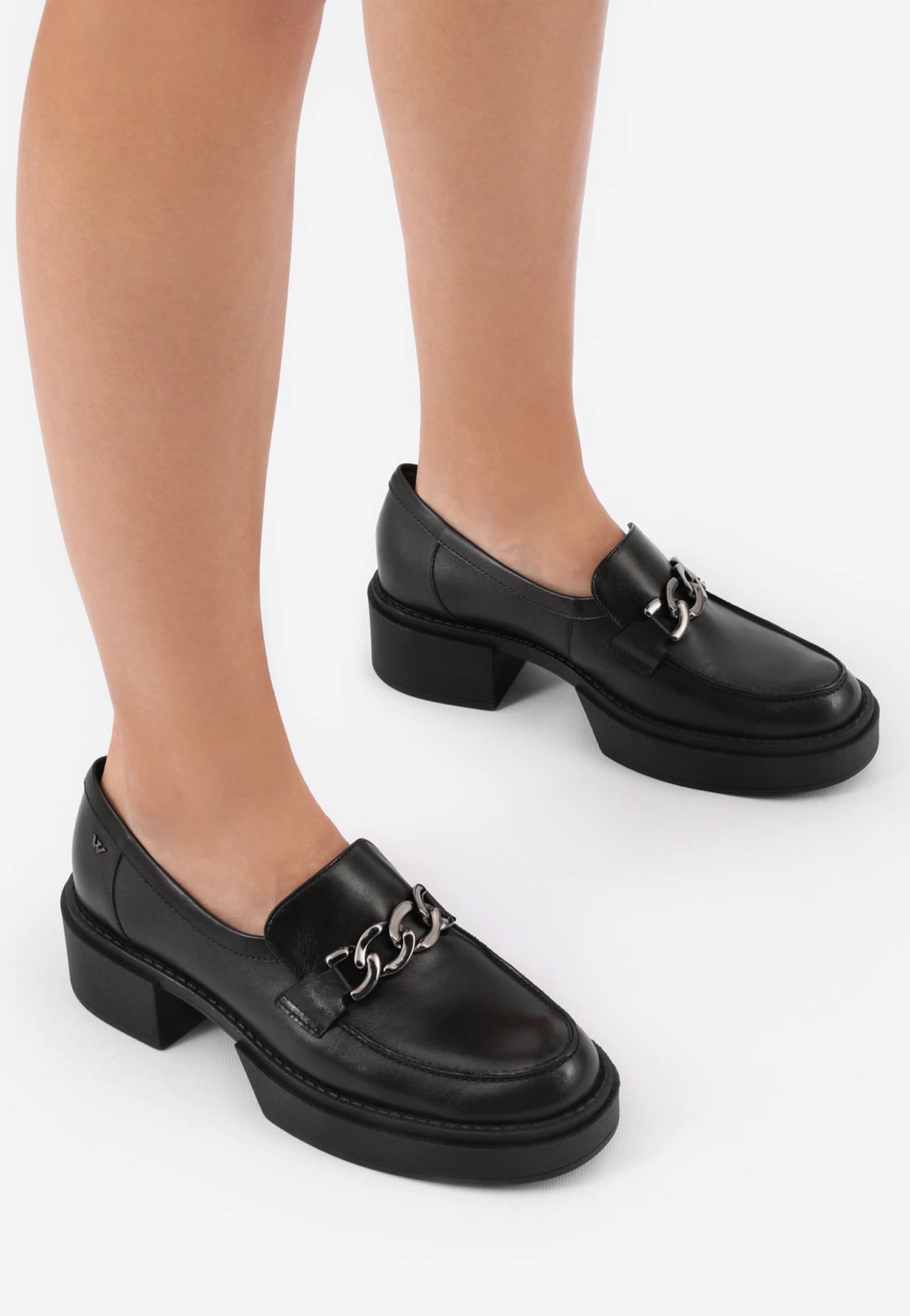 Czarne mokasyny damskie w stylu urban