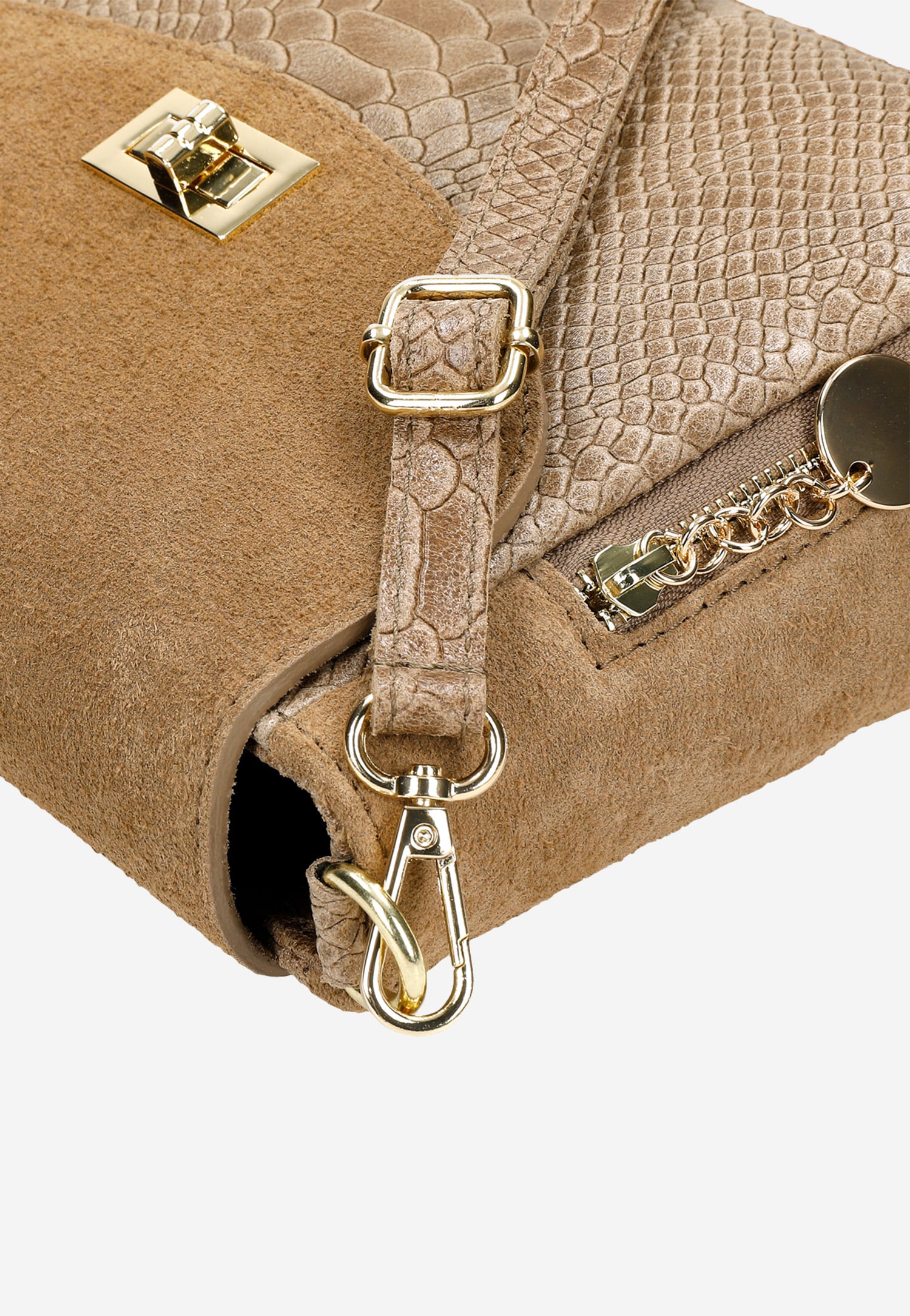 Ciemnobrązowa torebka damska z ciekawą fakturą