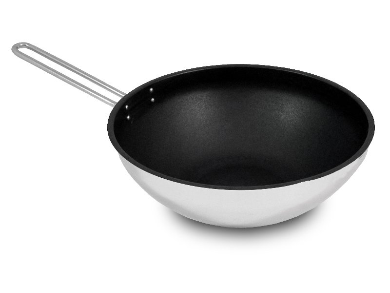 Wok antiaderente com cabo sem tampa