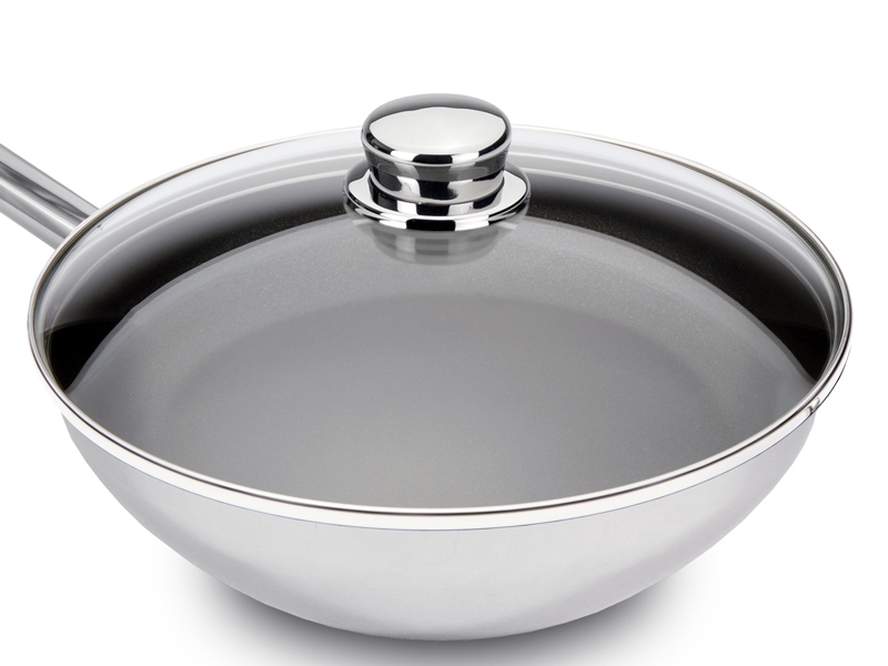 Wok com cabo antiaderente + tampa