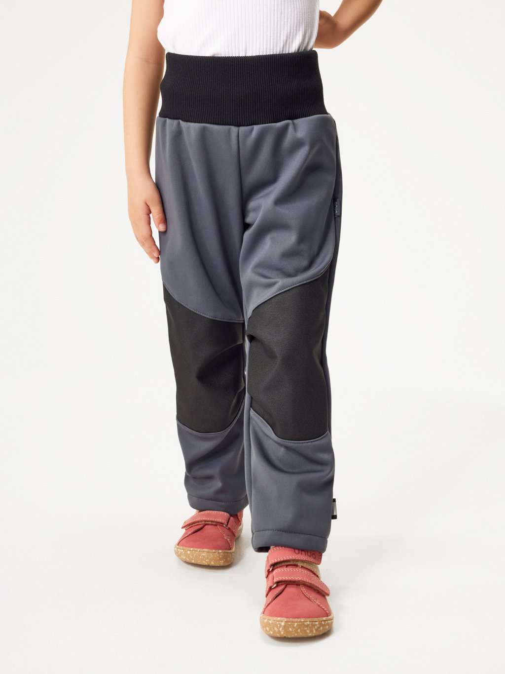 Dětské softshellové kalhoty s fleecem pružné Flexi, Černá