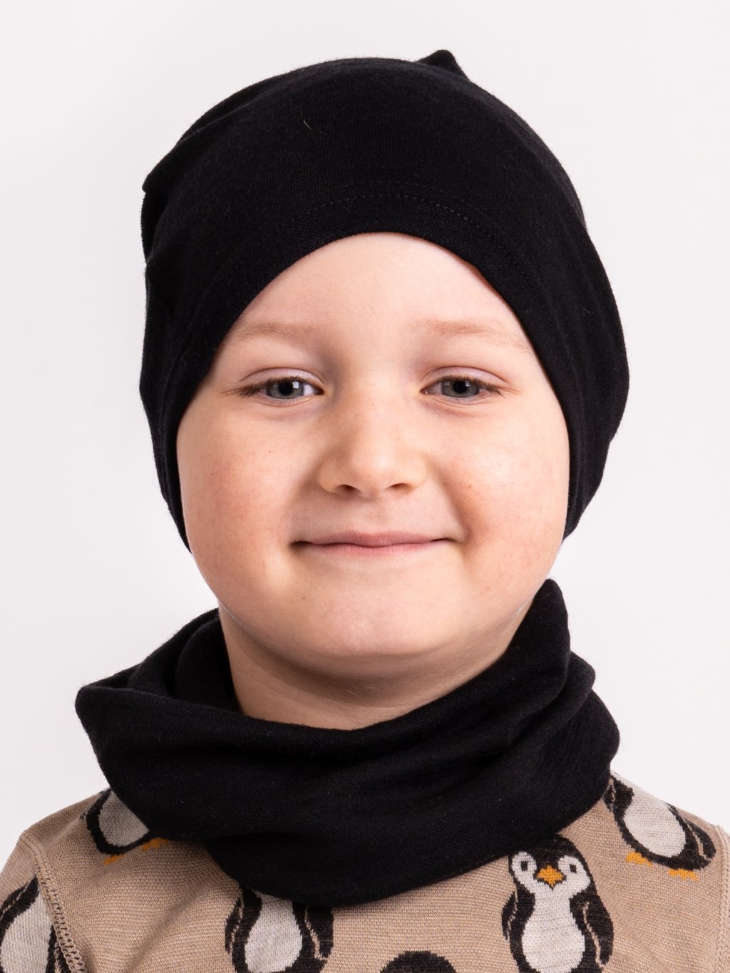 Dětská merino čepice Basic, Ostružinová