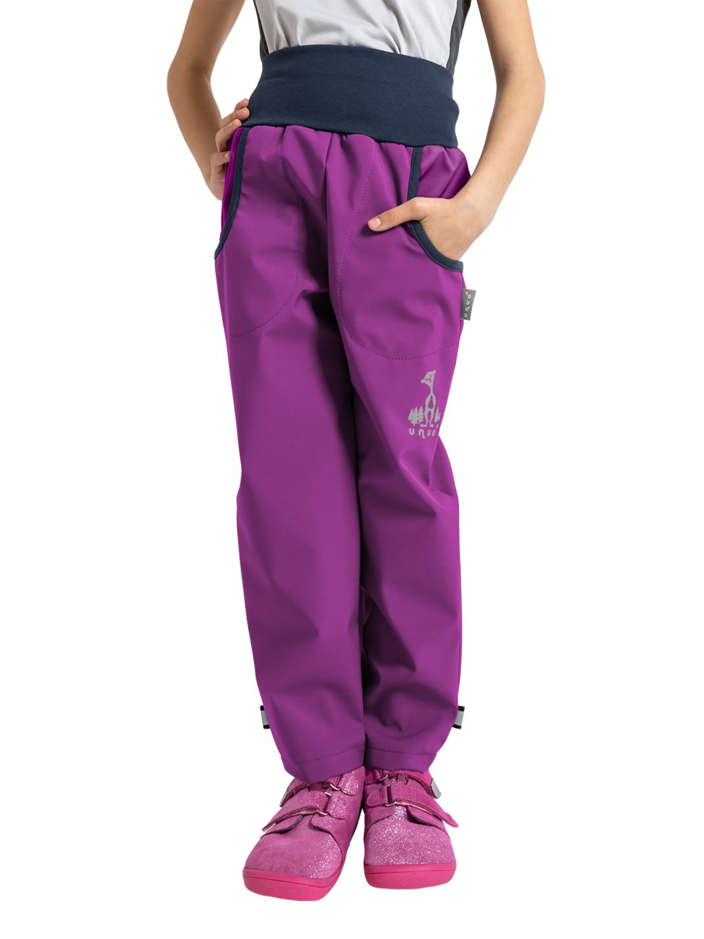 Dětské softshellové kalhoty s fleecem Basic, Lila