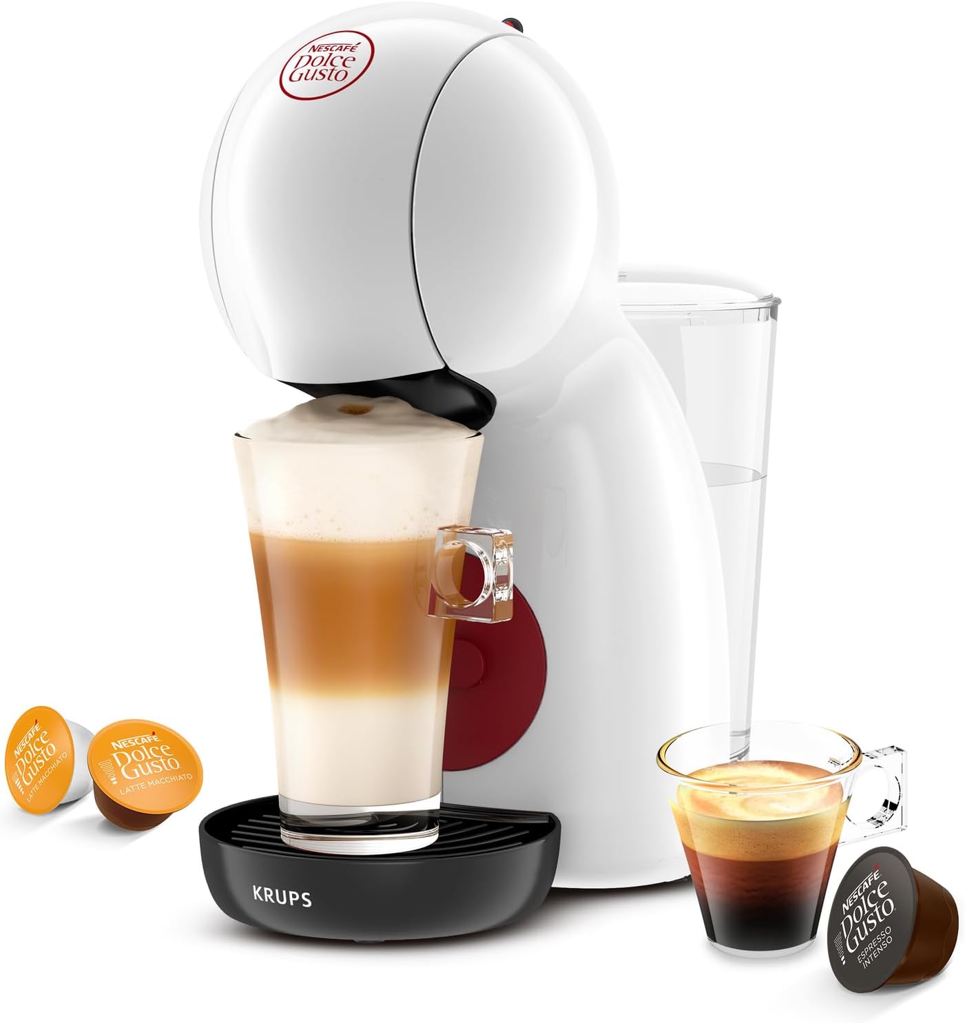 Nescafé Dolce Gusto KRUPS Capsule Coffee Machine, 15 Bars, Multi-Drinks, Compact Coffee Maker, Automatic Shut-off, Economy Mode, Piccolo XS KP1A3110