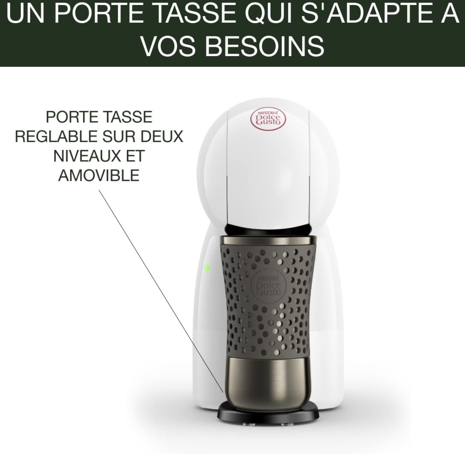 Nescafé Dolce Gusto KRUPS Capsule Coffee Machine, 15 Bars, Multi-Drinks, Compact Coffee Maker, Automatic Shut-off, Economy Mode, Piccolo XS KP1A3110