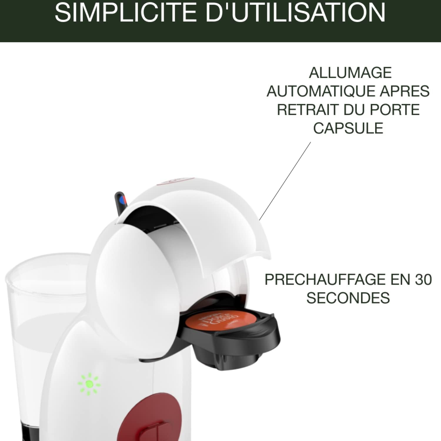 Nescafé Dolce Gusto KRUPS Capsule Coffee Machine, 15 Bars, Multi-Drinks, Compact Coffee Maker, Automatic Shut-off, Economy Mode, Piccolo XS KP1A3110