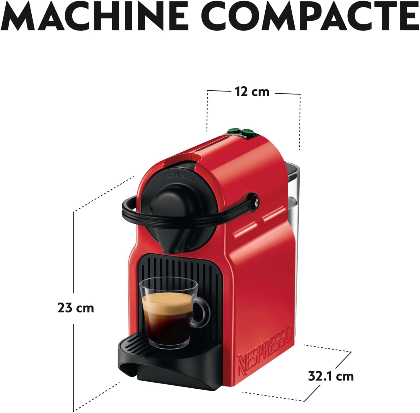 Nespresso Krups YY1531FD Inissia Red Coffee Maker, Espresso Coffee Maker