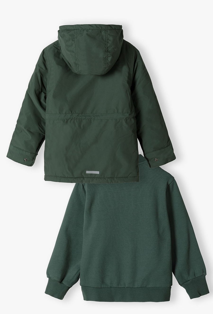 Zielona kurtka chłopięca typu parka 3w1 z kapturem