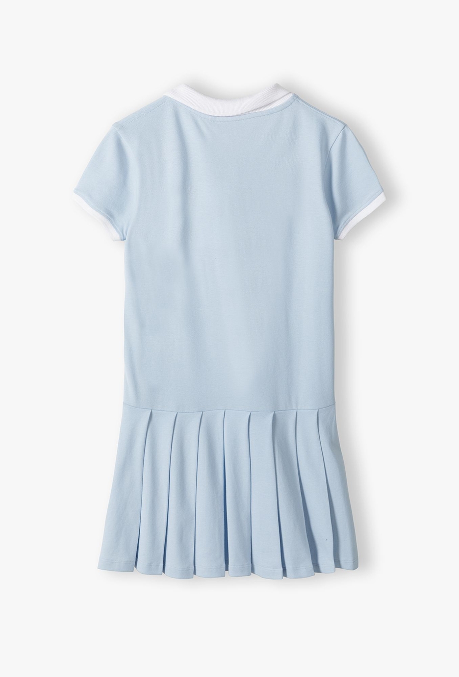 Sukienka dziewczęca niebieska z plisowaną falbanką