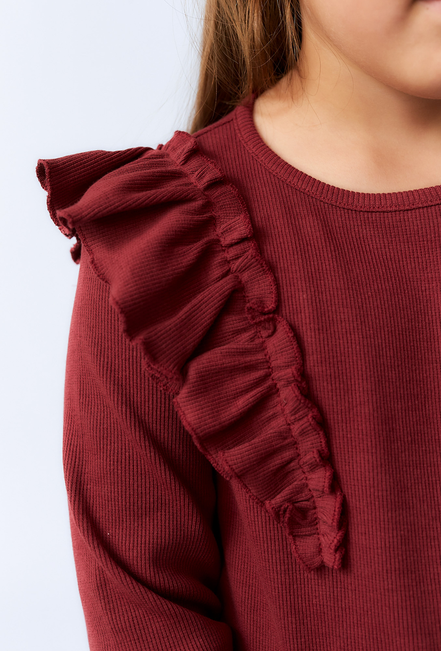 Bluzka z długim rękawem i falbankami