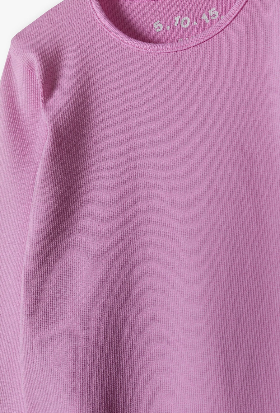 Różowe body w prążki z długim rękawem