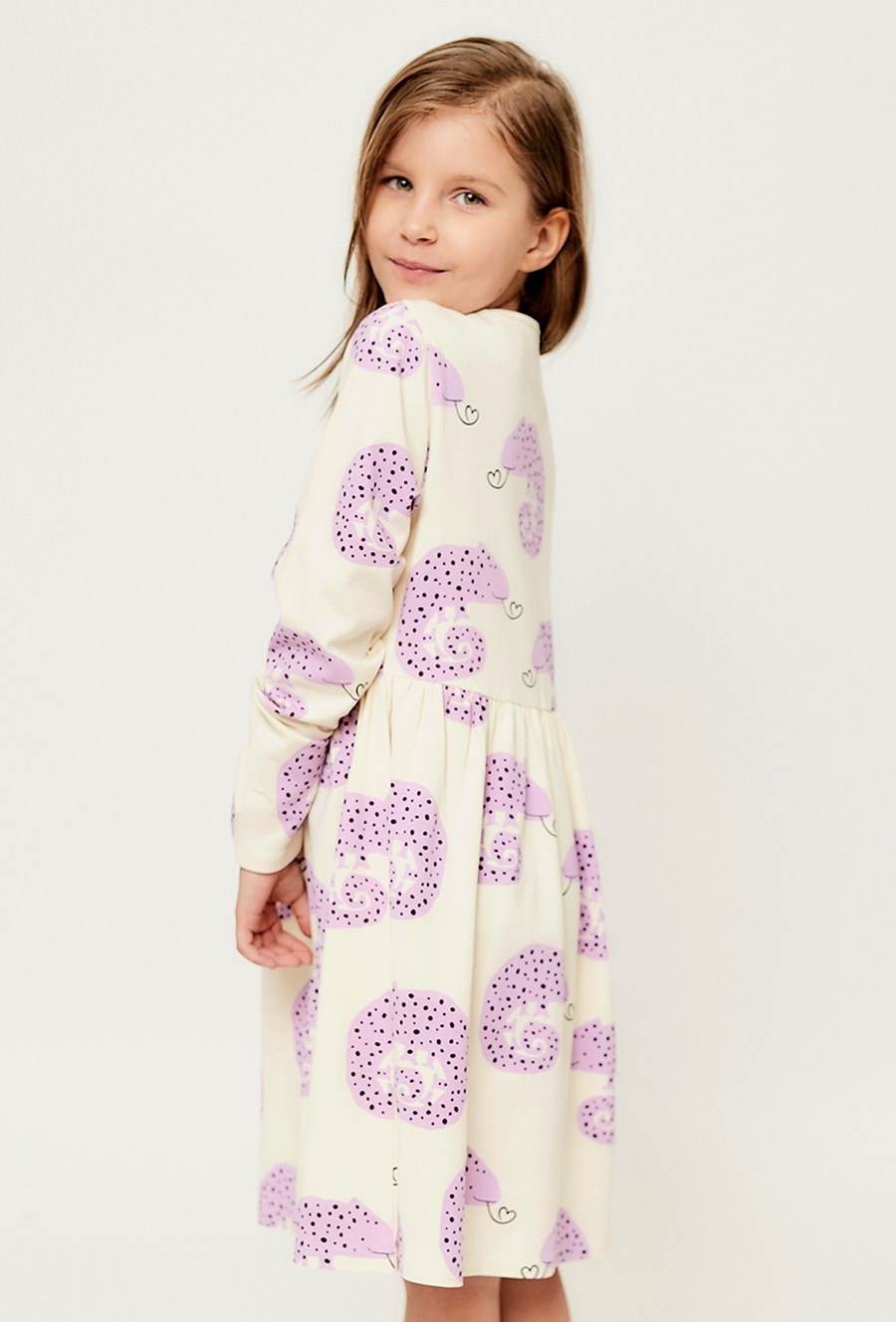 Sukienka z długim rękawem w kameleony 03K470I-3911