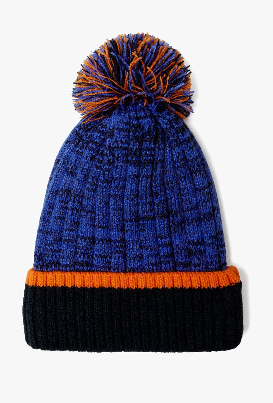 Czapka zimowa dla chłopca - granatowa z podszewką - 510.15.