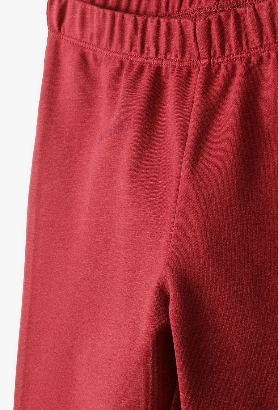 Dzianinowe spodnie flare - bordowe