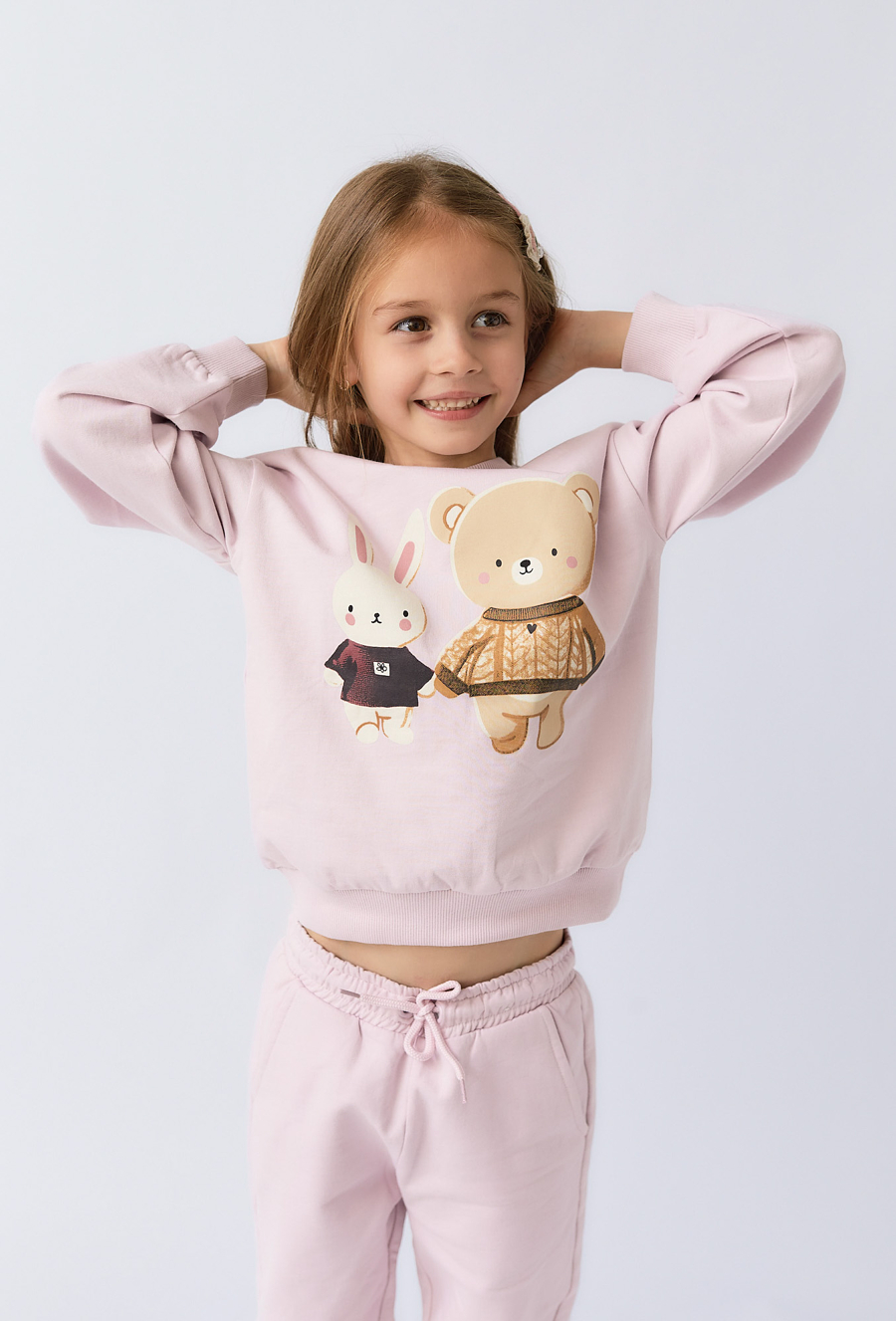 Bluza dziewczęca z nadrukiem misia i óliczka