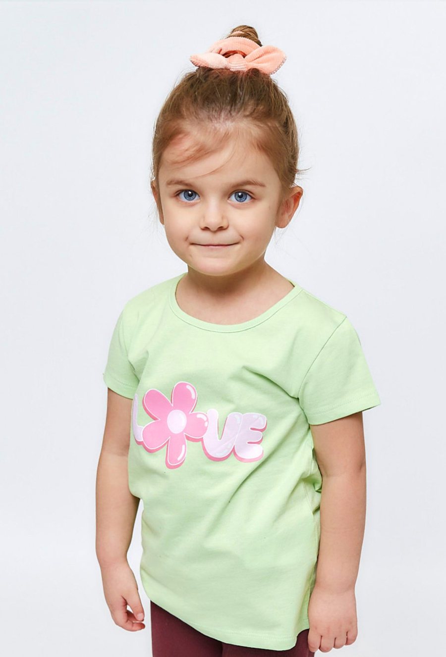 Zielona koszulka dla dziewczynki z napisem Love