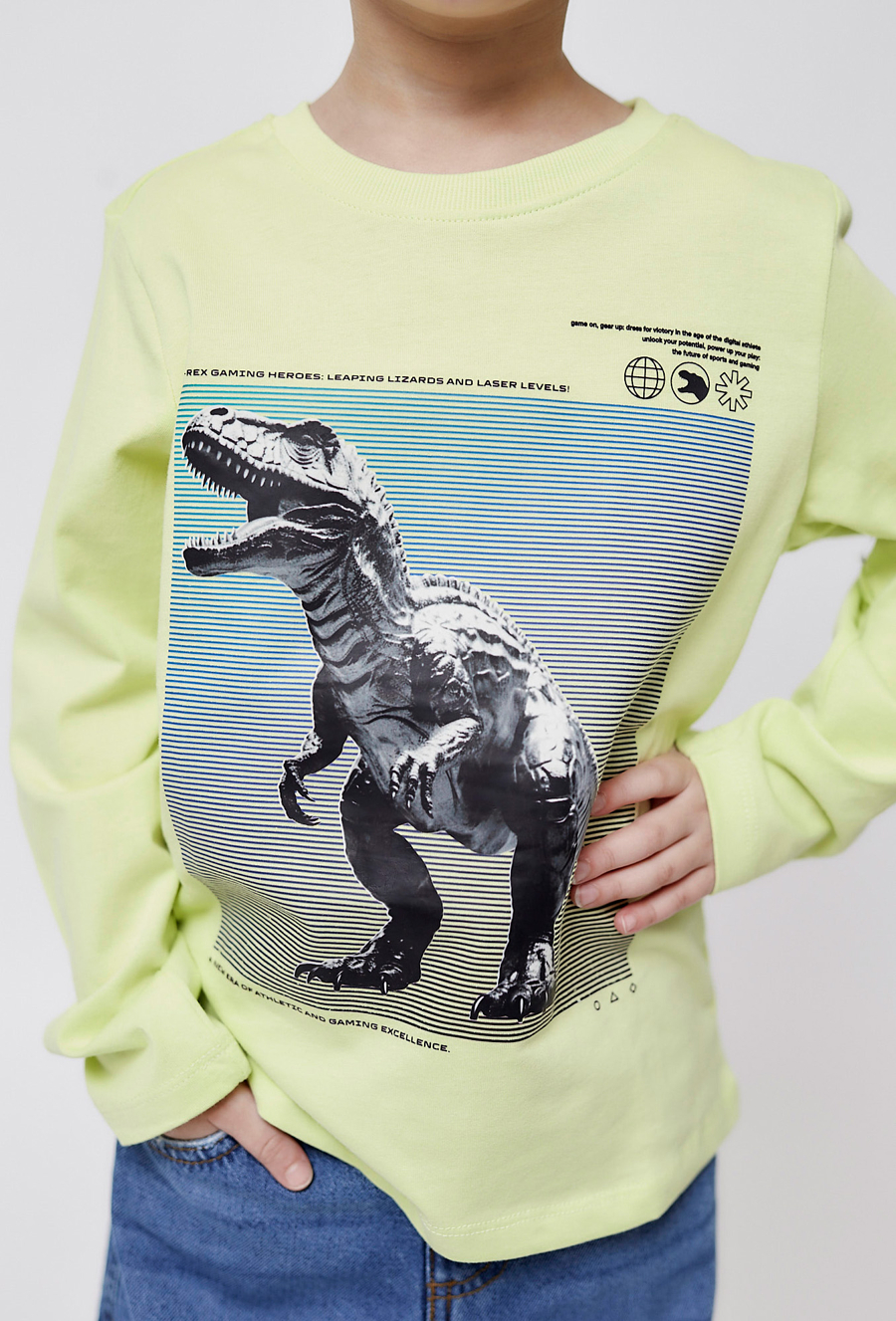 Bluzka chłopięca z długim rękawem Dinozaur 01H4712-0019