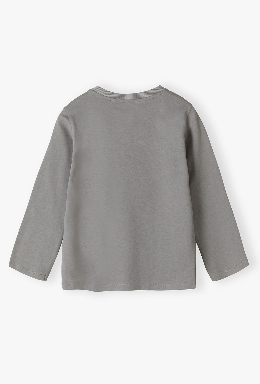 Szara bluzka z długim rękawem dla chłopca