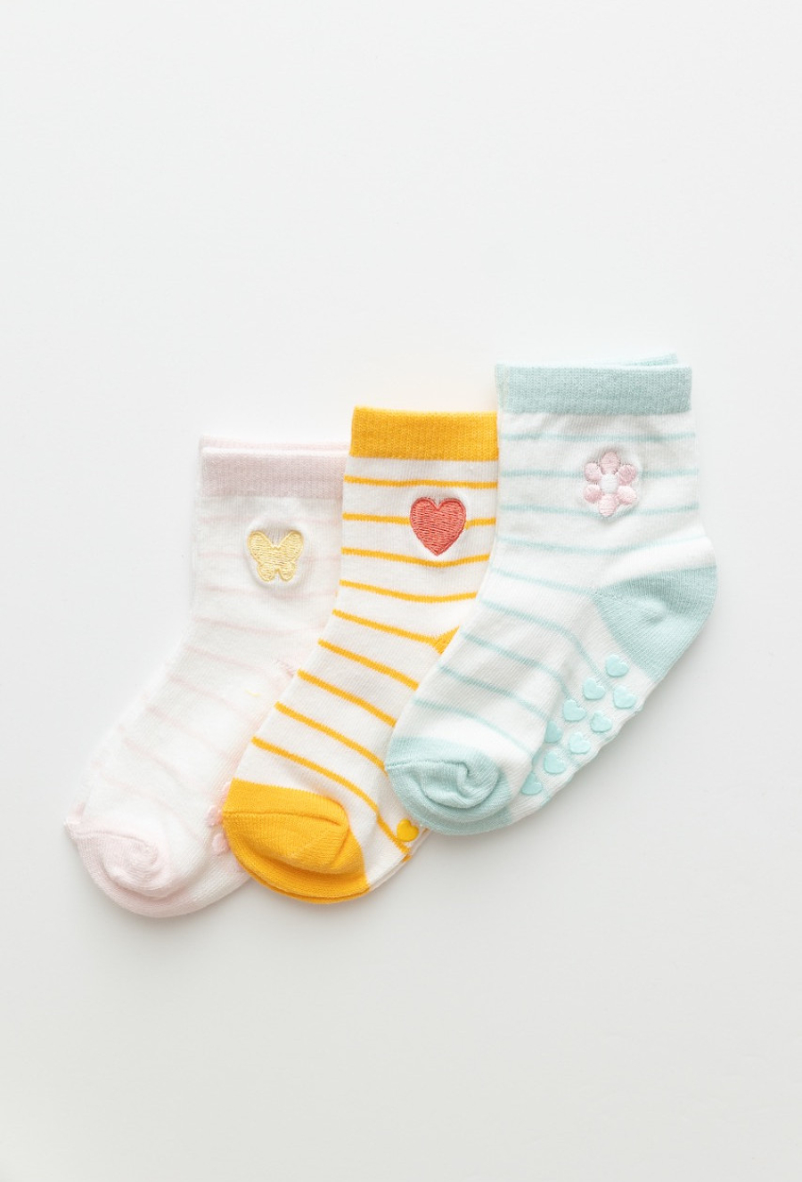 Dziewczęce skarpetki antypoślizgowe – 3-pak