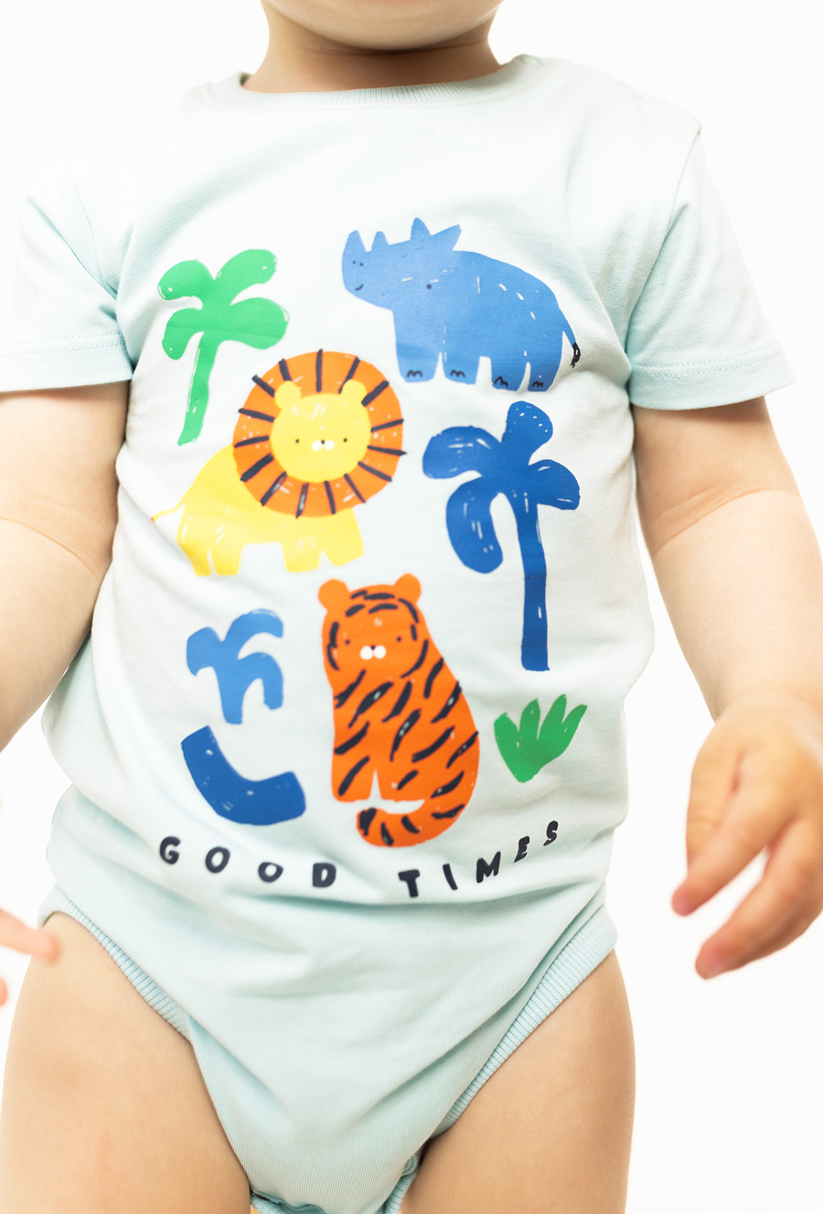 Body z ótkim rękawem z nadrukiem zwierzątek