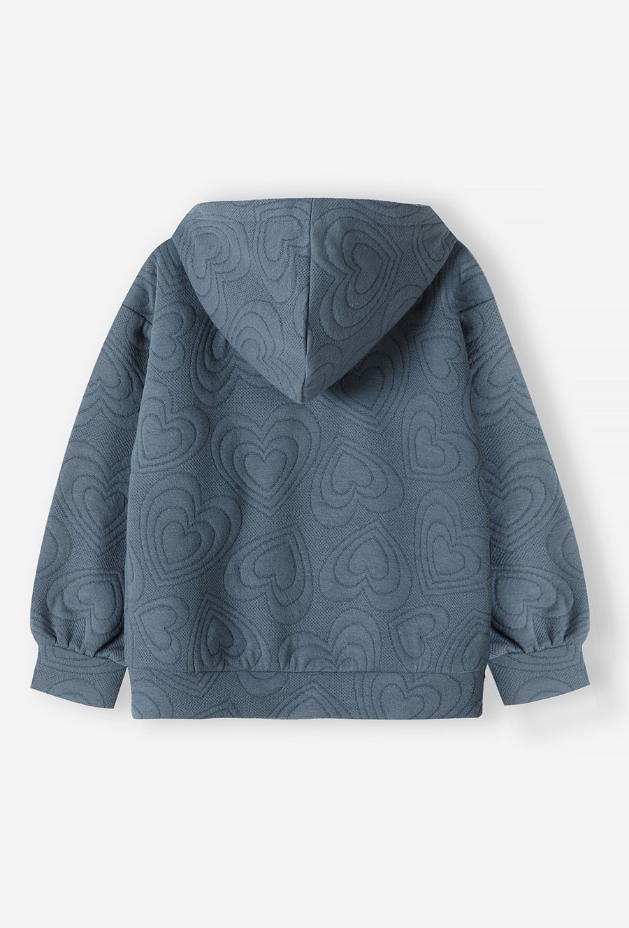 Niebieska bluza dresowa z kapturem i pikowanymi przeszyciami