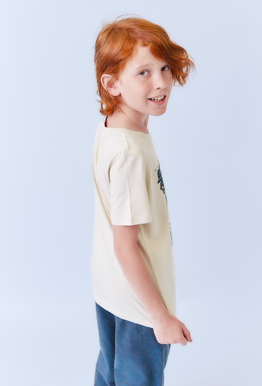 Koszulka chłopięca Street Racer w kolorze ecru